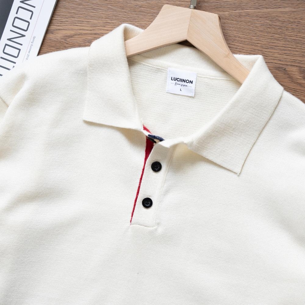 Áo Polo Nam Tay Dài LUMIX Chất Liệu Vải Dệt Kim Phối Sọc Cao Cấp, Classic, Sang Trọng - LUCIINON