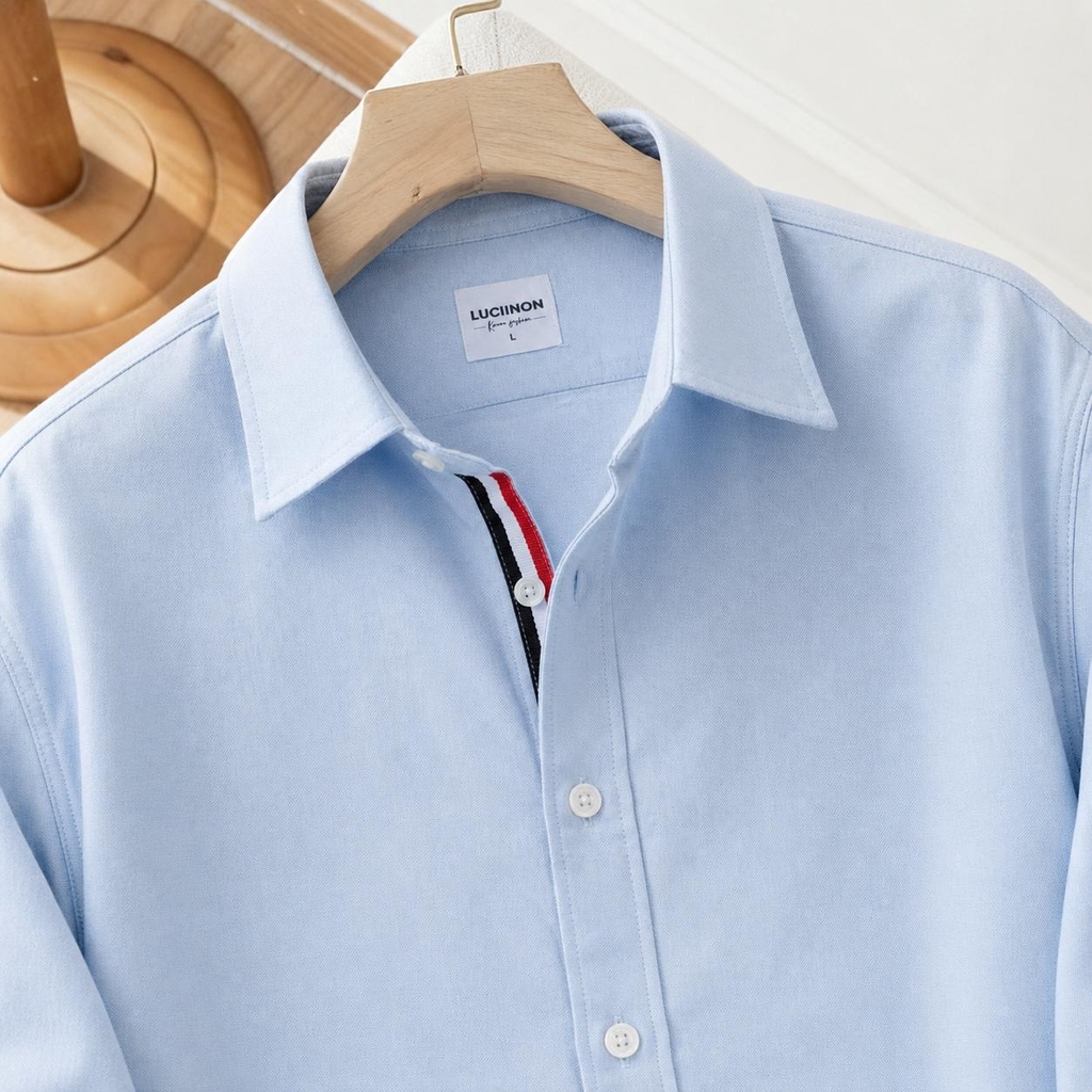 Áo Sơ Mi Tay Dài Nam LAVI Phối Kẻ Sọc Chất VảI Oxford, Form Regular Sang Trọng - LUCIINON