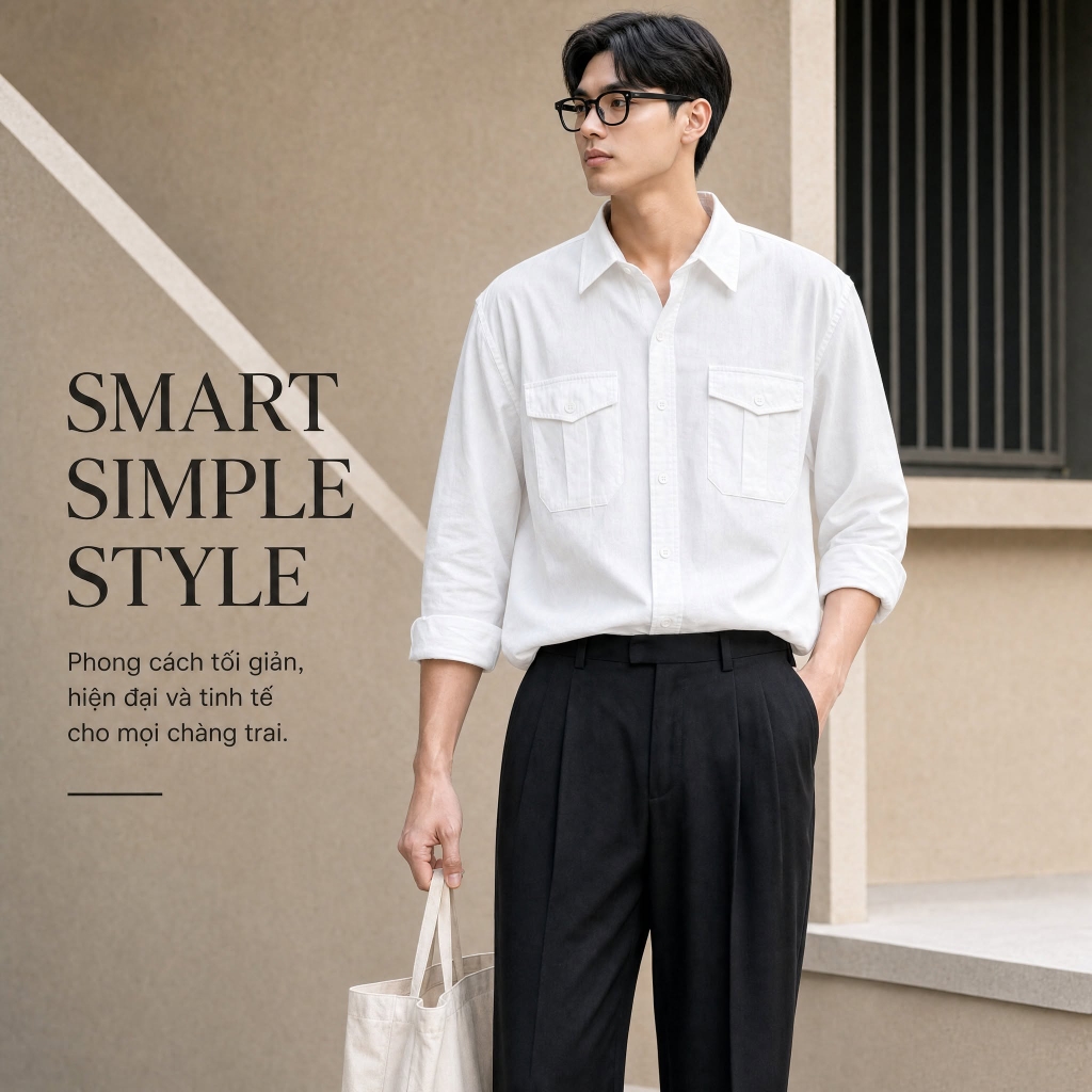 Áo Sơ Mi Nam Tay Dài Chất Liệu VảI Oxford Cao Cấp, Có 2 Túi Sang Trọng, Giữ Form Tốt - LUCIINON