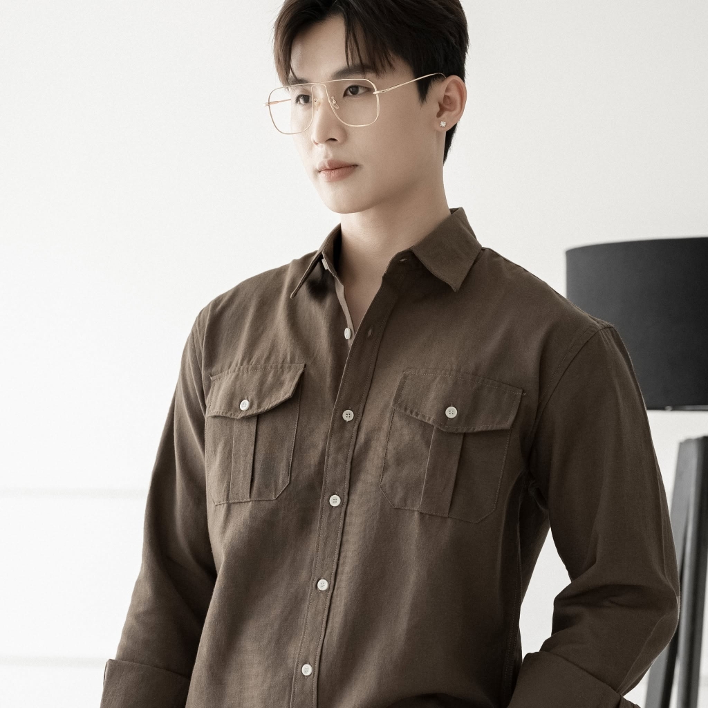 Áo Sơ Mi Nam Tay Dài Chất Liệu VảI Oxford Cao Cấp, Có 2 Túi Sang Trọng, Giữ Form Tốt - LUCIINON