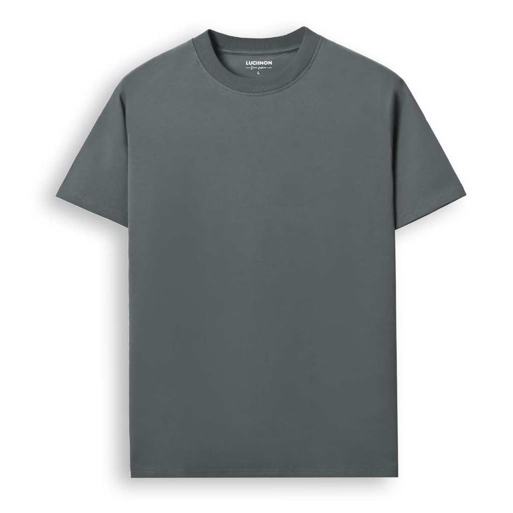 Áo Thun Nam Cổ Tròn Chất Liệu VảI Cotton, Thiết Kế Trơn Basic, Thấm Hút Cao, Mềm Mại - LUCIINON