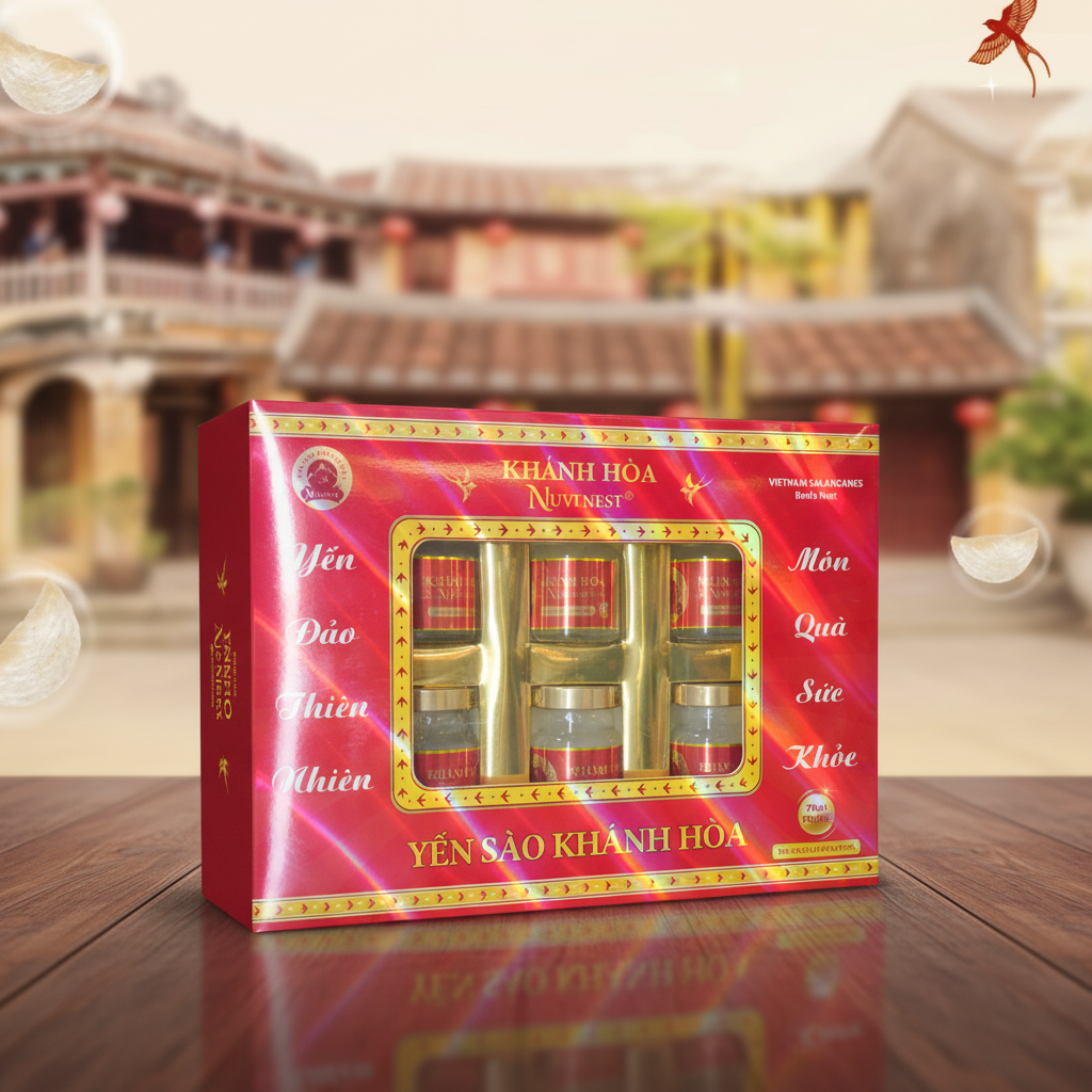 Yến Nuvi chưng đường phèn, HỘP QUÀ 70ML  - 6 hũ