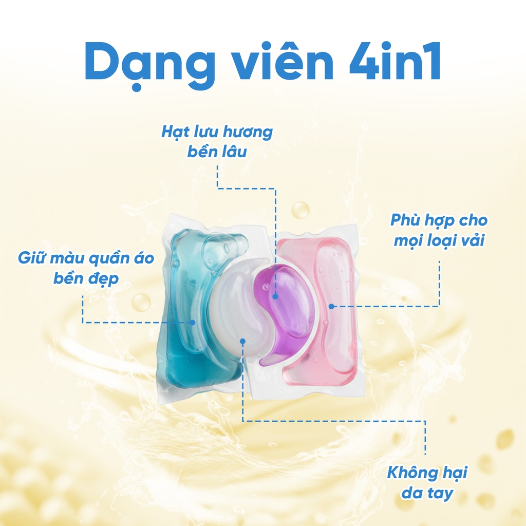 Viên giặt Zesty Clean 4in1 hộp 40 viên - 400g
- Hương Quả lý chua đen Roma (Roma Cassis)