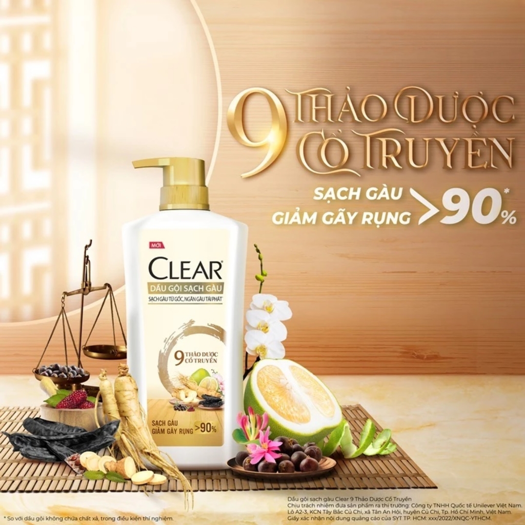 CLEAR Dầu Gội 9 Thảo Dược Cổ Truyền 630g