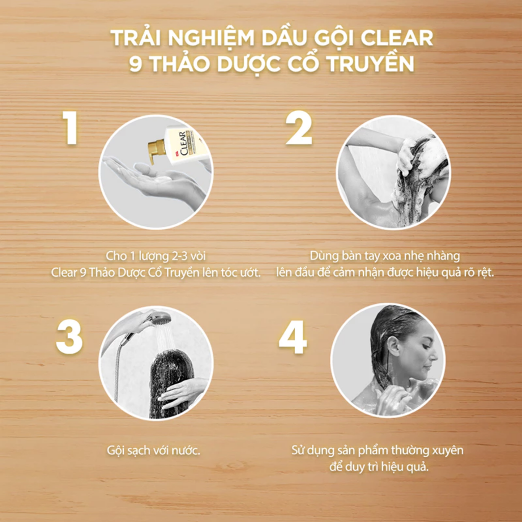 CLEAR Dầu Gội 9 Thảo Dược Cổ Truyền 630g