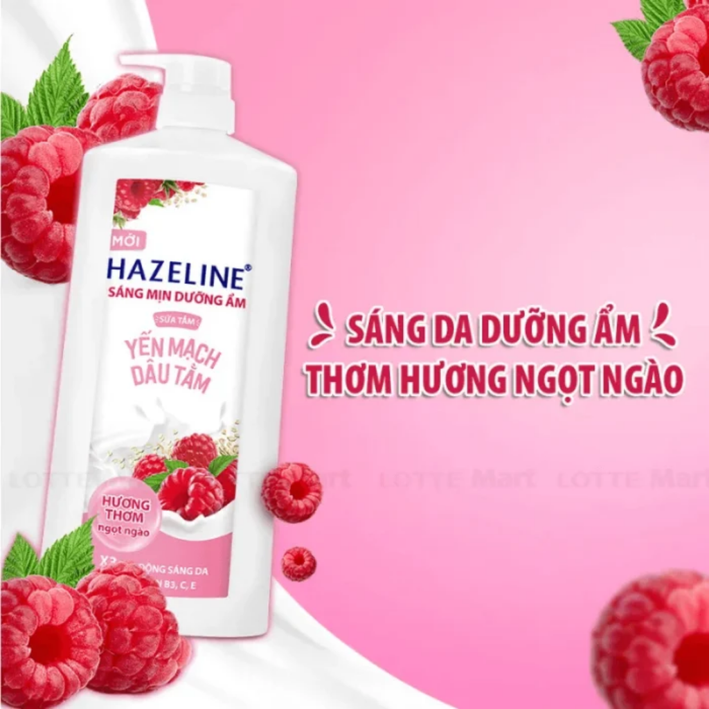 Sữa Tắm Dưỡng Thể Sáng Mịn Da Hazeline Yến Mạch Dâu Tằm 1Kg (Tặng bông tắm)