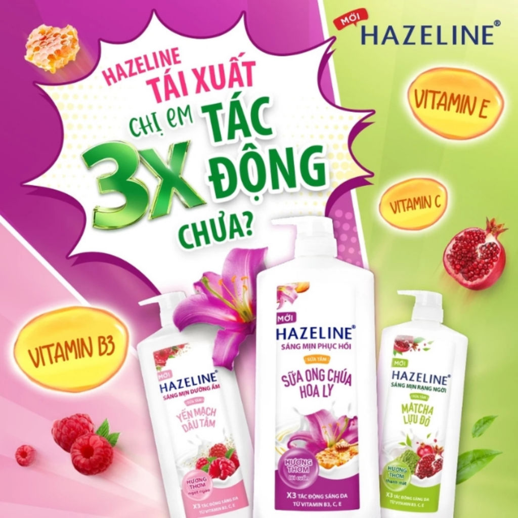 Sữa Tắm Dưỡng Thể Sáng Mịn Da Hazeline Yến Mạch Dâu Tằm 1Kg (Tặng bông tắm)