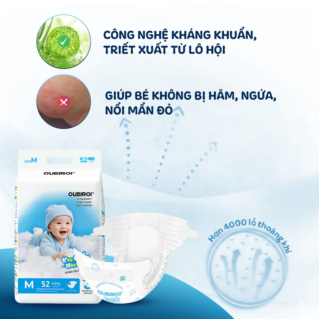 Tã dán trẻ em Oubiroi 60 miếng (NB)/6