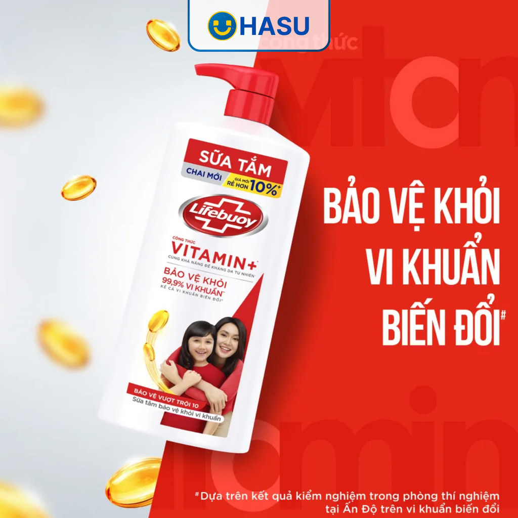 Sữa Tắm Lifebuoy 1,1kg chai đỏ(quà tặng)