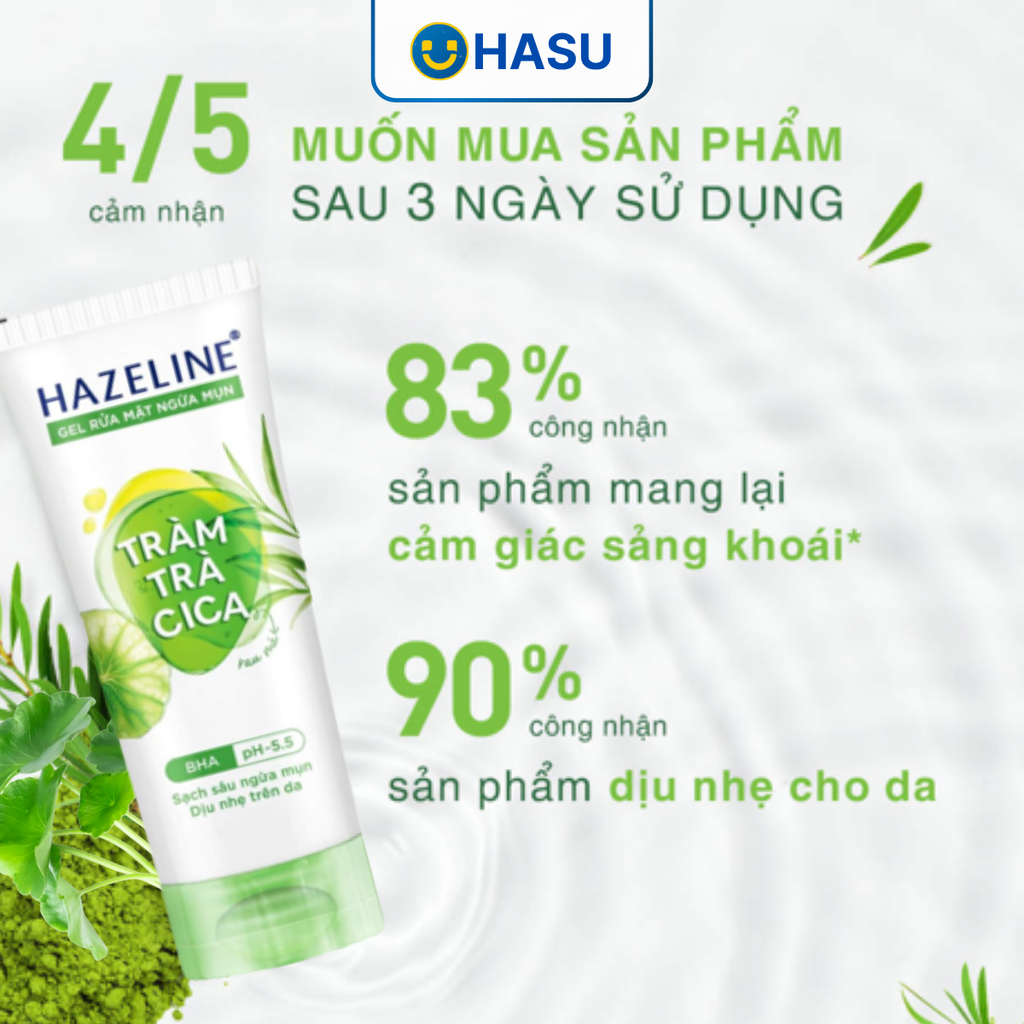 Sữa rửa mặt Hazeline tràm trà rau má 100g/24 tuýt