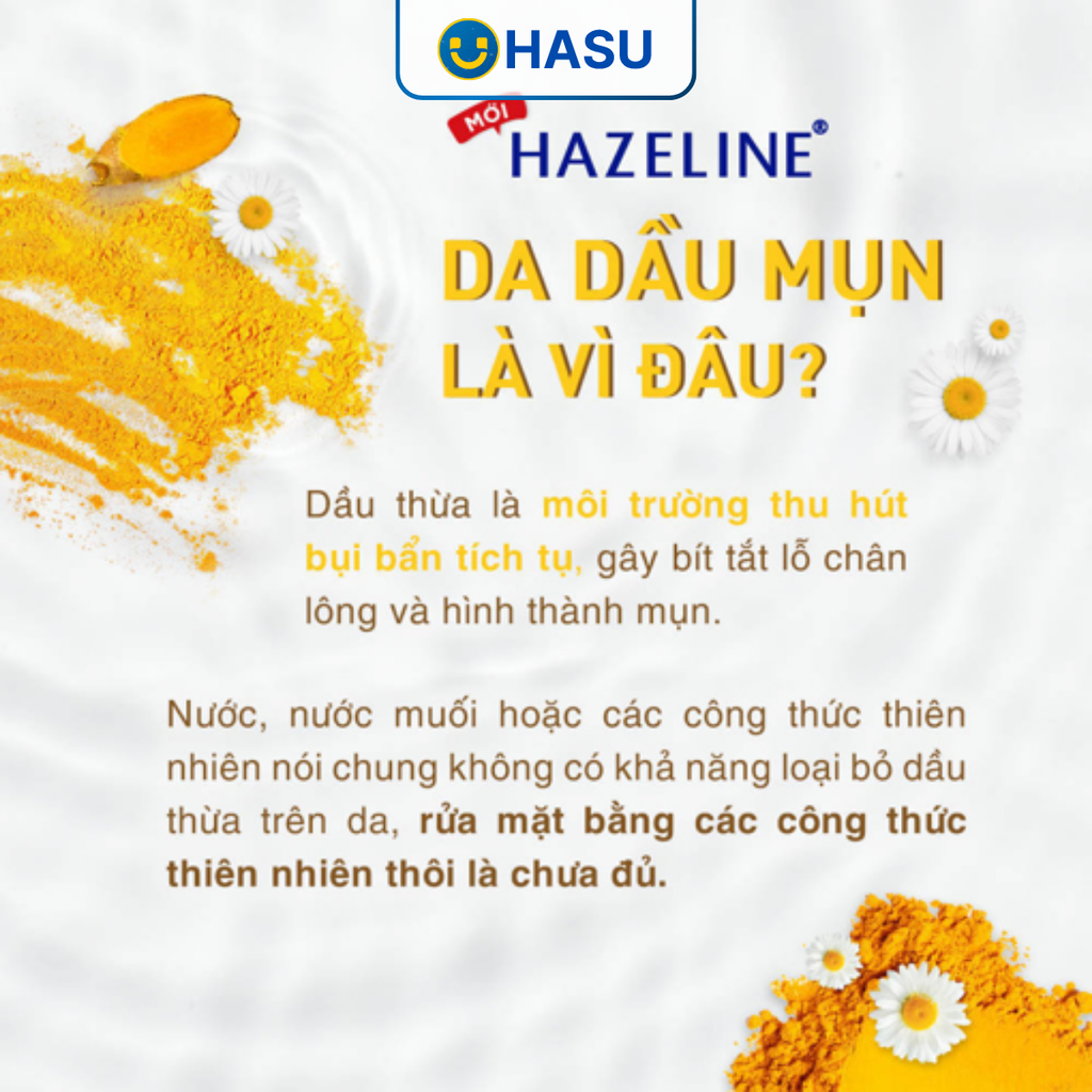 Sữa rửa mặt Hazeline  Nghệ Hoa Cúc Chiết Xuất Thiên Nhiên Ngừa Mụn Sáng Da 100g