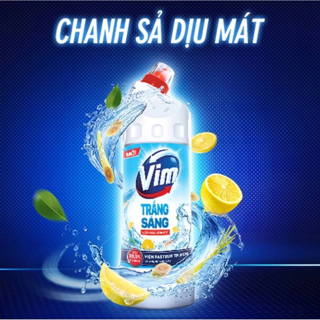 VIM tẩy rửa trắng sáng hương chanh sả 870ml