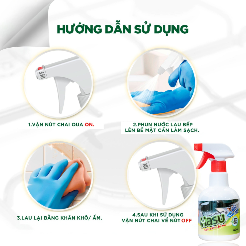 HS tẩy dầu mỡ Hasu 50ml/12-Chai