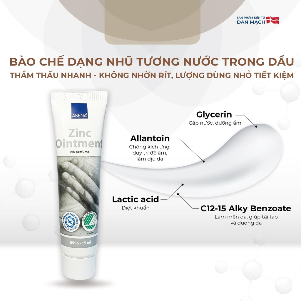 Kem đa năng ABENA ZINE Ointment No perfume tuýp 15ML