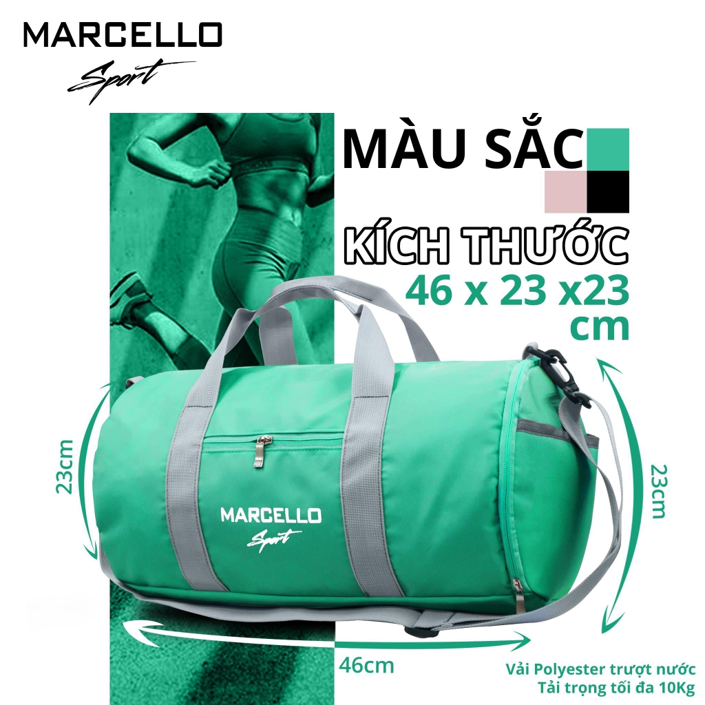 Túi xách thể thao du lịch / tập gym size lớn MARCELLO T101 có ngăn đựng giày, quai xách 2 chiều