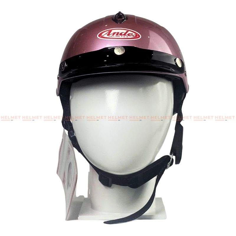 Mũ bảo hiểm 1/2 đầu không kính ANDES 3S108 có hoa dành cho nữ - MBH nửa đầu nhỏ gọn cứng cáp, chống va đập