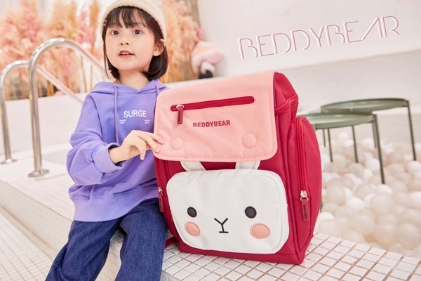Balo Chống Gù BEDDYBEAR Cho Bé Gái Tiểu Học Thỏ Pipi Màu Đỏ XS-DO