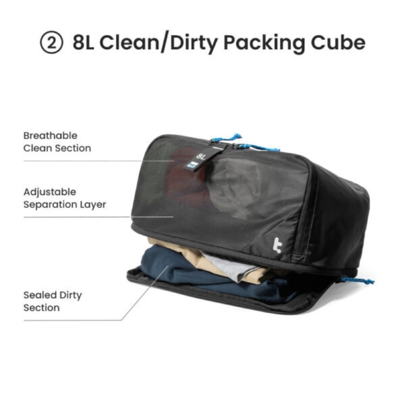 Bộ 3 túi sắp xếp hành lý TOMTOC Packing Cube Light T02 - Kháng nước, khử mùi, phân loại quần áo, phụ kiện