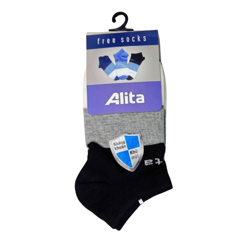 Vớ (tất) ALITA thể thao nam nữ cổ ngắn 026 - Phối màu, cotton cao cấp khử mùi, thấm hút - Vớ Nam Thành