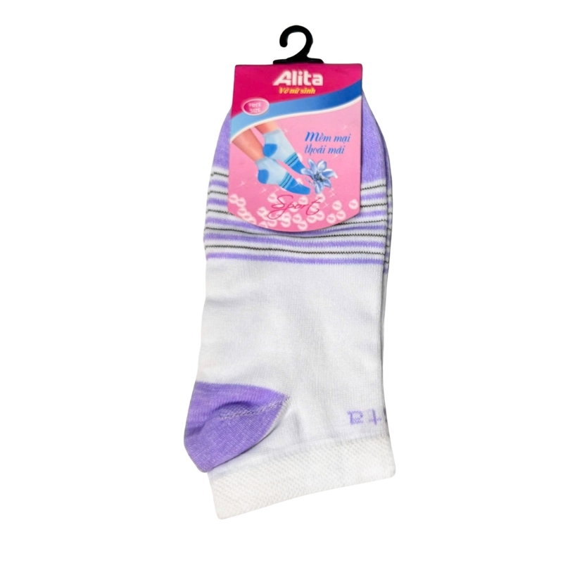 Vớ (tất) ALITA nữ cổ ngắn 005 - Nữ tính, thanh lịch, cotton cao cấp khử mùi, thấm hút, êm ái - Vớ Nam Thành