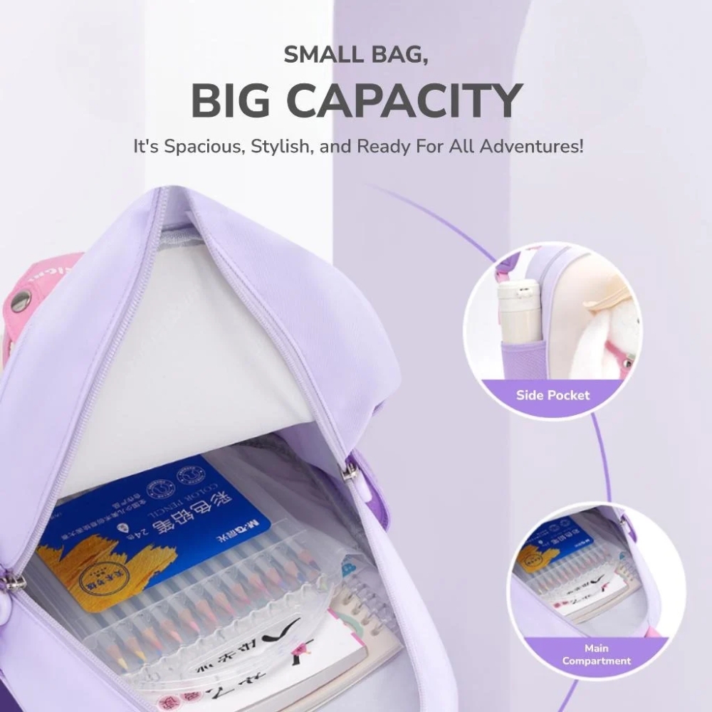 Balo mẫu giáo SUN EIGHT 22316 gấu bông tháo rời cho bé trai bé gái 2-5 tuổi, đáng yêu, cài ngực, phản quang
