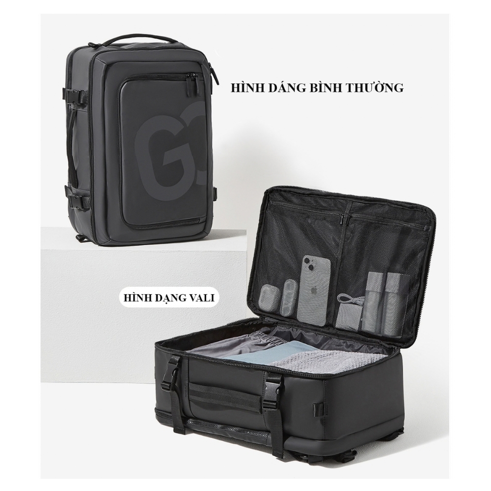 Balo du lịch / vali mini laptop 17 inch BB3200 - 28L, túi đeo chéo, ngăn laptop riêng, chống nước, gài vali