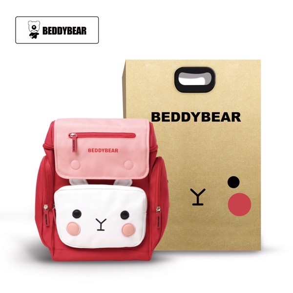 Balo Chống Gù BEDDYBEAR Cho Bé Gái Tiểu Học Thỏ Pipi Màu Đỏ XS-DO