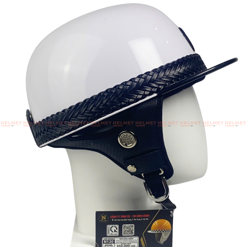 Mũ bảo hiểm 1/2 đầu dây thừng NAPOLI N120 - MBH nửa đầu dáng snapback thời trang chắc chắn, chịu va đập tốt