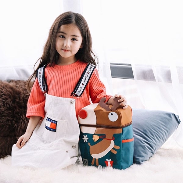 Balo Chống Gù Lớp 1-3 BEDDYBEAR Cute Bag Họa Tiết Tuần Lộc Cho Bé YE-TUANLOC