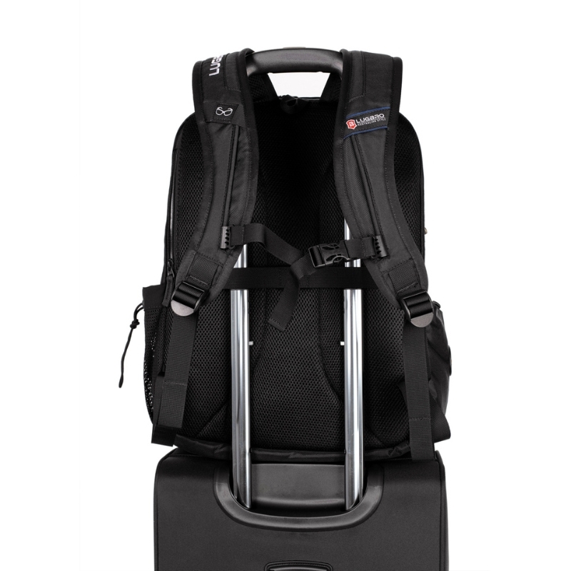 Balo laptop 17 inch LUGBRO Jamboree - Sức chứa lớn, nhiều ngăn, vải trượt nước, đai gài vali, cổng dây sạc
