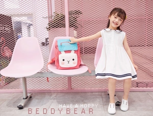 Balo Chống Gù BEDDYBEAR Cho Bé Gái Tiểu Học Thỏ Pipi Màu Hồng XS-HONG