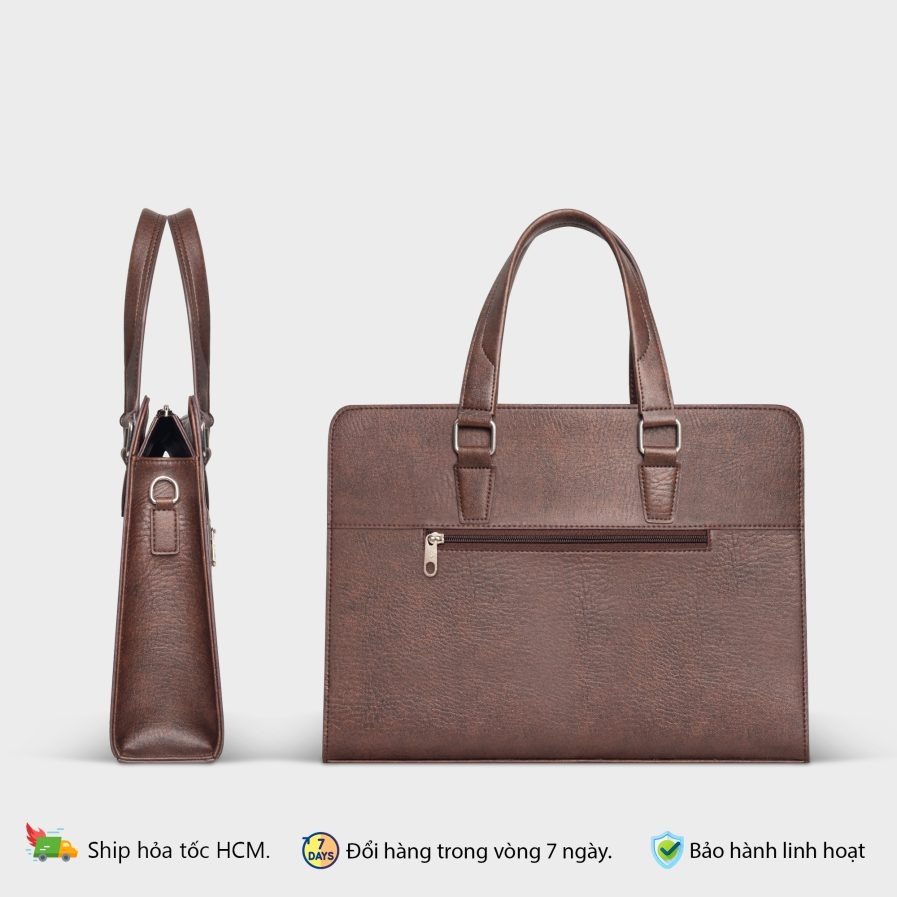 Cặp xách da công sở Laptop 14 inch FADODA FCD312 - Vintage, Cao cấp, Chống thấm nước