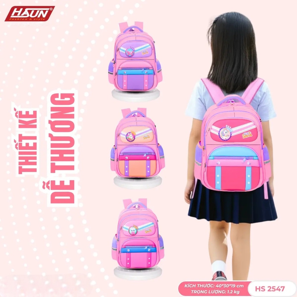 Balo chống gù dành cho bé trai học sinh tiểu học HASUN HS 2547