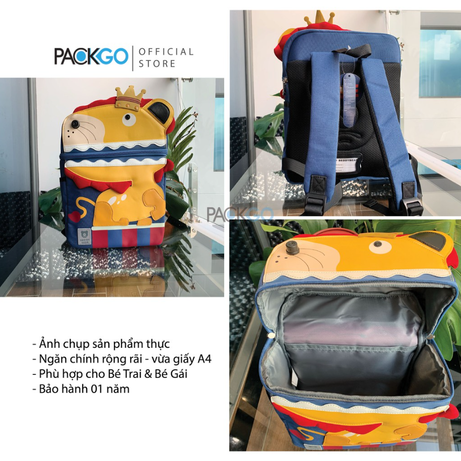 [CHÍNH HÃNG] Balo Tiểu Học Chống Gù BEDDYBEAR Cute Bag Họa Tiết Sư Tử Cho Bé YE-SUTU - tại Balonation.vn