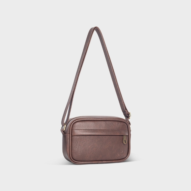 Túi đeo chéo da unisex FADODA FN09 vintage, cao cấp, gọn nhẹ, chống thấm nước, không bong tróc