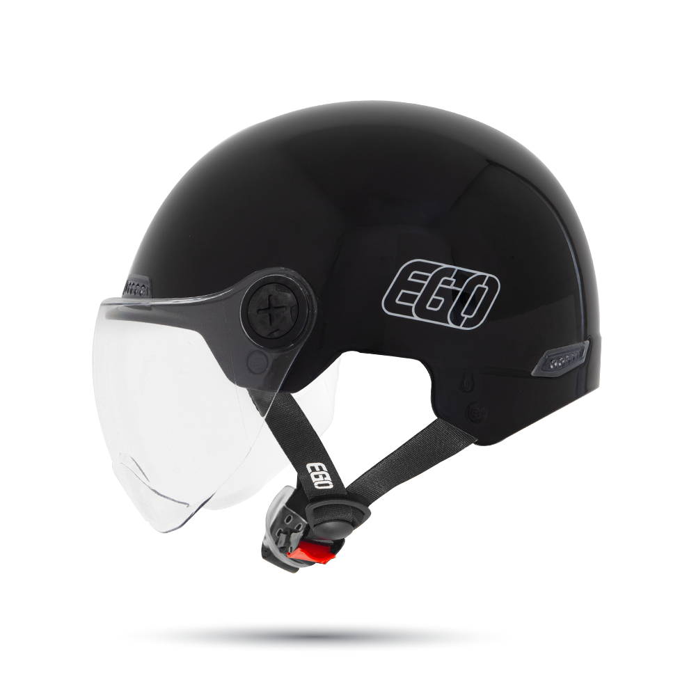 Mũ bảo hiểm 1/2 đầu EGO E-21 có kính - MBH nửa đầu an toàn, có khe thông gió, núm tăng chỉnh size linh hoạt
