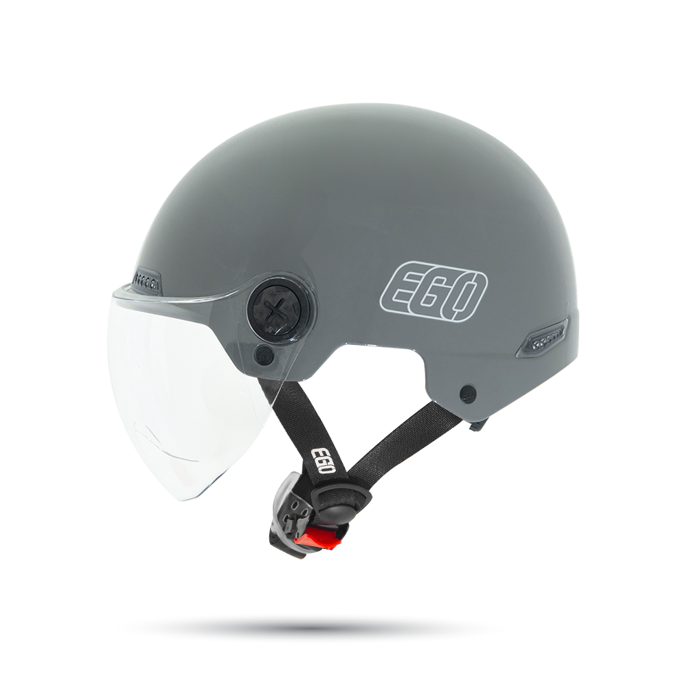 Mũ bảo hiểm 1/2 đầu EGO E-21 có kính - MBH nửa đầu an toàn, có khe thông gió, núm tăng chỉnh size linh hoạt