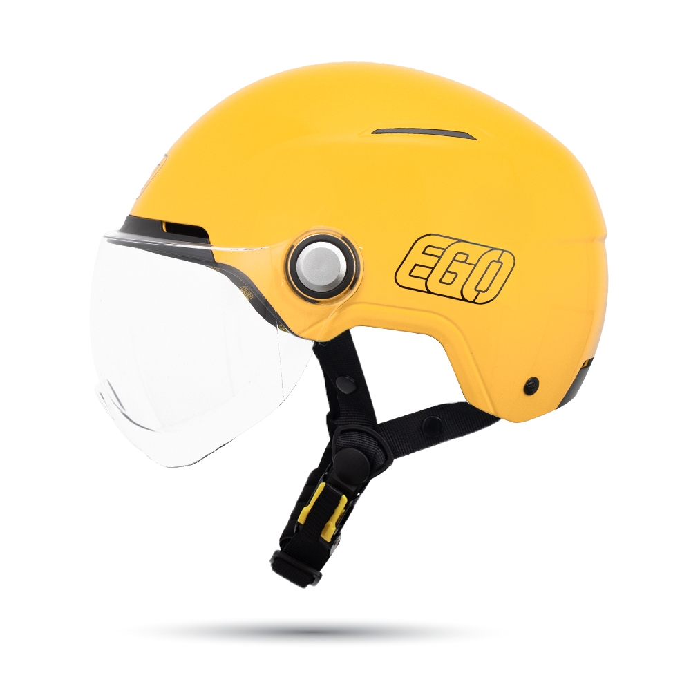 Mũ bảo hiểm 1/2 đầu EGO E-22 có kính - MBH nửa đầu cứng cáp, thoáng khí, có núm tăng chỉnh size linh hoạt