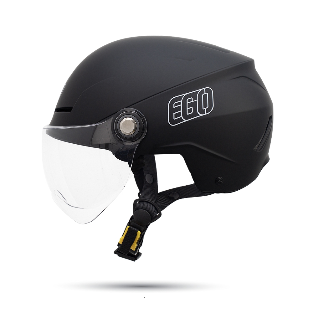 Mũ bảo hiểm 1/2 đầu EGO E-23 có kính vòng đầu lớn - MBH nửa đầu thoáng khí, an toàn, có núm điều chỉnh size