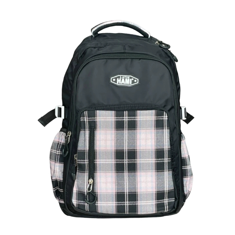 Balo teen HAMI 3318 nhiều ngăn cho học sinh, sinh viên - Dễ thương, trượt nước, có dây nén, đai gài vali
