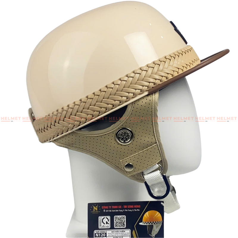 Mũ bảo hiểm 1/2 đầu dây thừng NAPOLI N120 - MBH nửa đầu dáng snapback thời trang chắc chắn, chịu va đập tốt