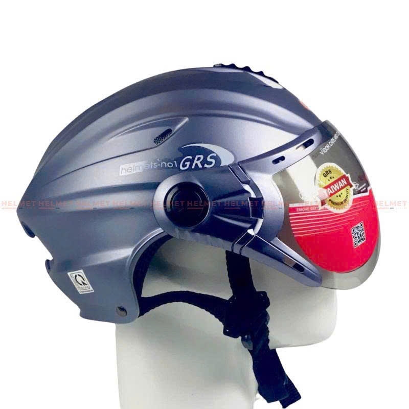 Mũ bảo hiểm 1/2 đầu size lớn GRS A760K có kính – Siêu Nhẹ, Cực Êm, Chống Trầy