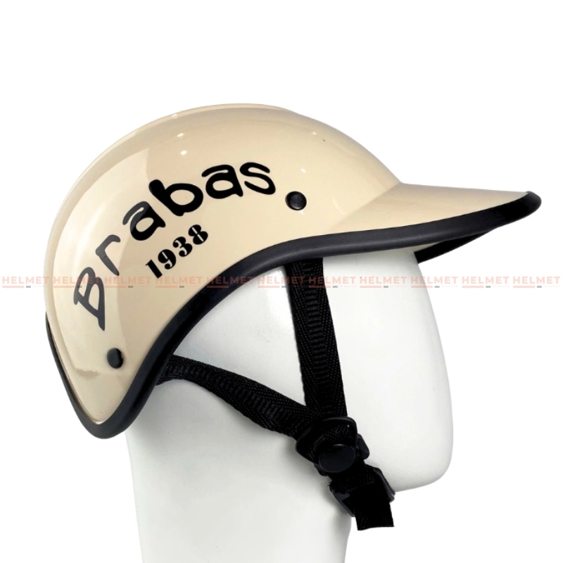 Mũ bảo hiểm lưỡi trai khoét đuôi 1/2 đầu LH Brabas 1938 - MBH kết nửa đầu nữ gọn nhẹ, năng động, che nắng