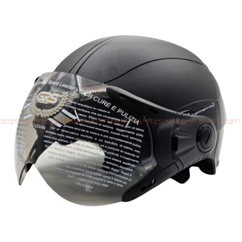 Mũ bảo hiểm 1/2 đầu có kính GRS A102K - MBH nửa đầu kính ngoài an toàn, nhỏ gọn, ôm sát đầu, chắn gió bụi