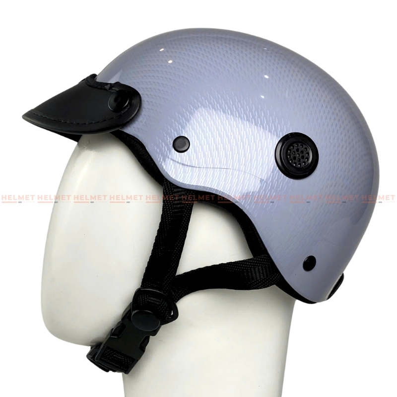 Mũ bảo hiểm 1/2 đầu mỏ da MINHO sơn nhúng carbon - MBH nửa đầu nam nữ gọn nhẹ, thoáng khí, hiện đại