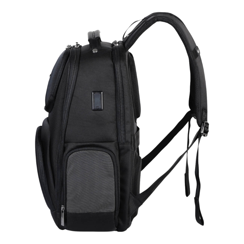 Balo doanh nhân laptop 15.6 inch SAKOS Impona mở rộng 90 độ có cổng sạc USB, tag tên, đai gài cần kéo vali