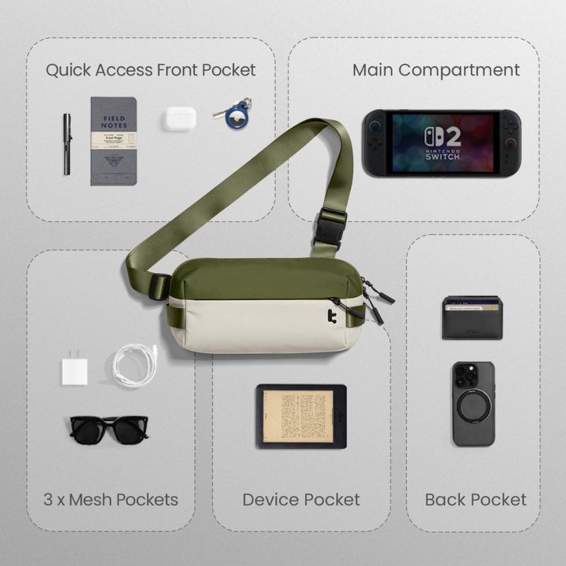 Túi Đeo Chéo TOMTOC Lightweight Codura Sling Bag T21S1T1 Green