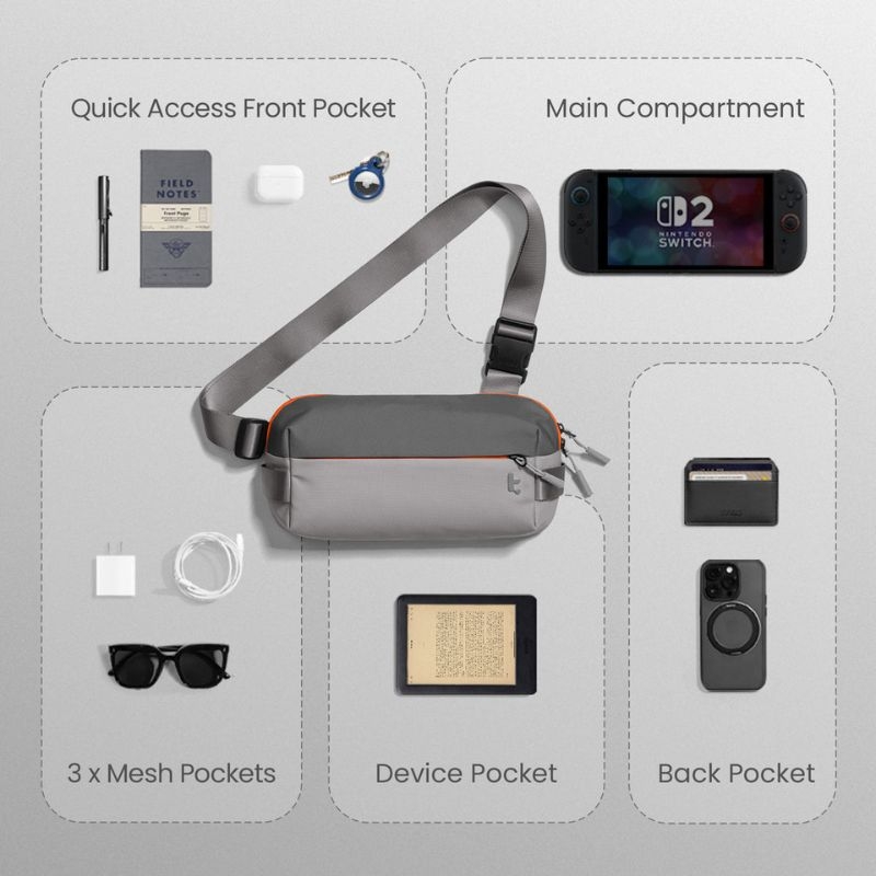 Túi Đeo Chéo TOMTOC Lightweight Codura Sling Bag T21S1G1 Gray