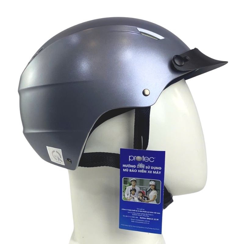 Mũ bảo hiểm 1/2 đầu Protec VIC không kính - MBH nửa đầu thoáng khí, êm nhẹ, đơn giản, chắc chắn, chịu va đập tốt