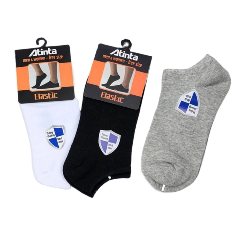 Vớ (tất) ATINTA nam nữ cổ thấp 015 - Đàn hồi cao, cotton cao cấp khử mùi, thấm hút, êm ái - Vớ Nam Thành